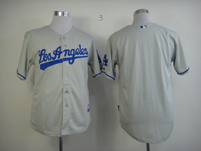 Men Los Angeles Dodgers Blank Grey MLB Jerseys1->los angeles dodgers->MLB Jersey